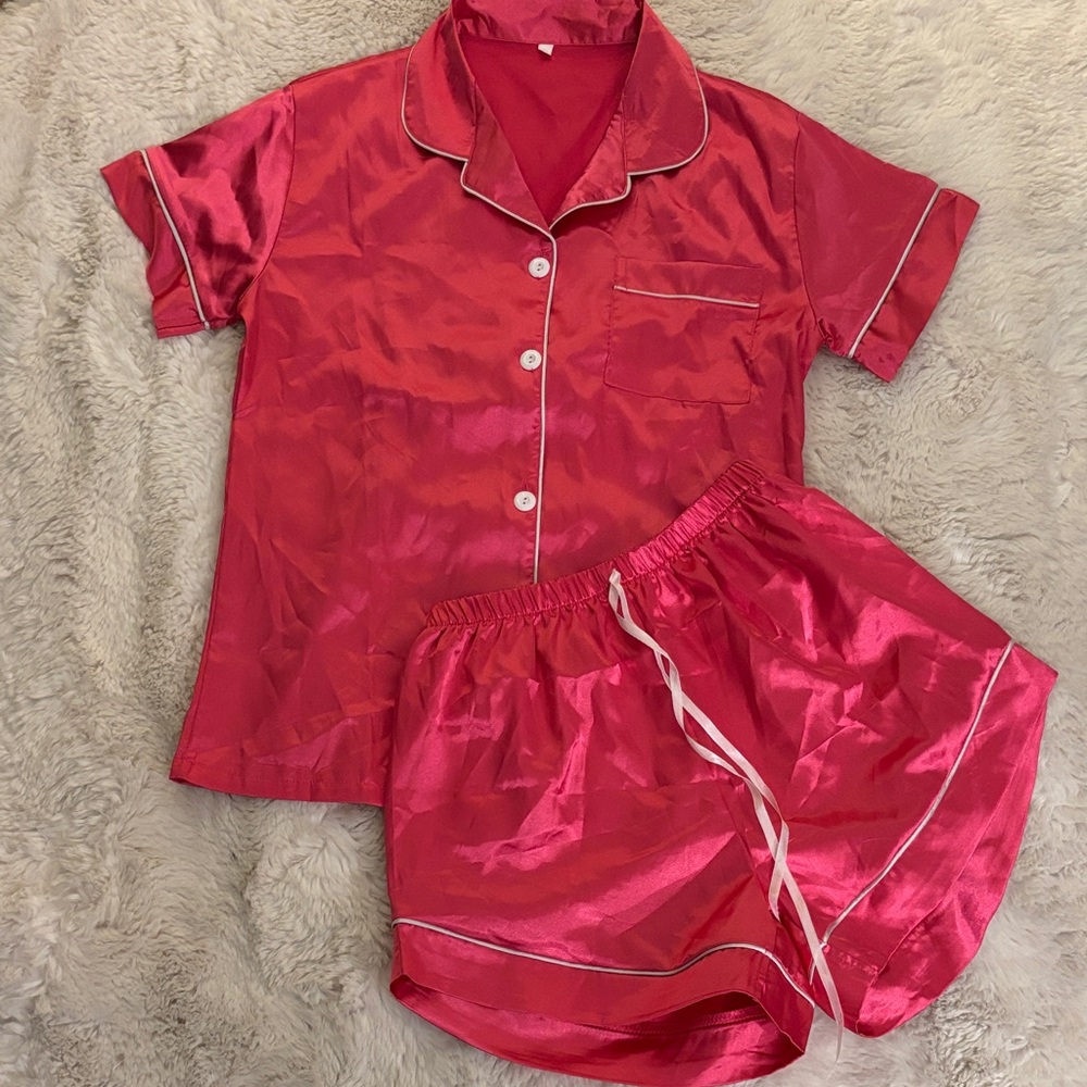 Satin Pink Pajama Set